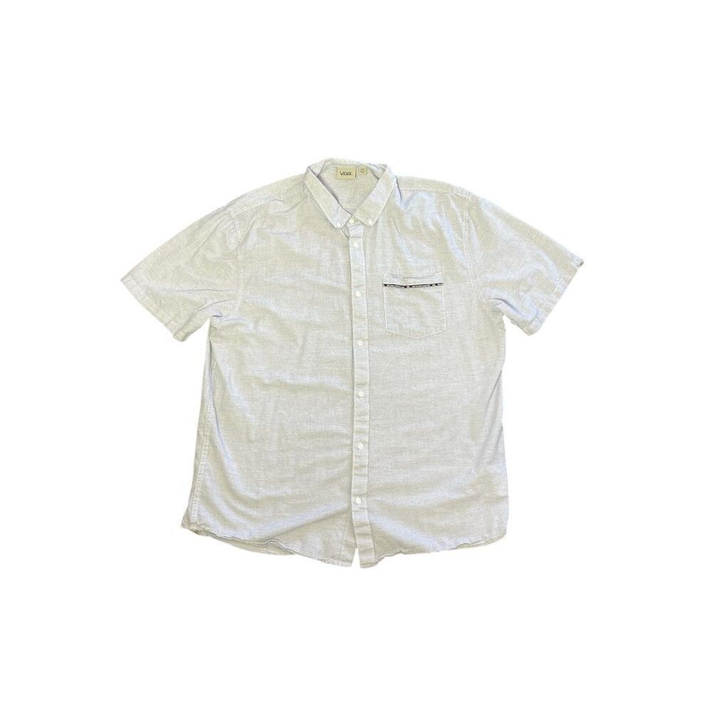 Vans Men's 2XL Gray Short Sleeve Button-Up Shirt Casual Collared